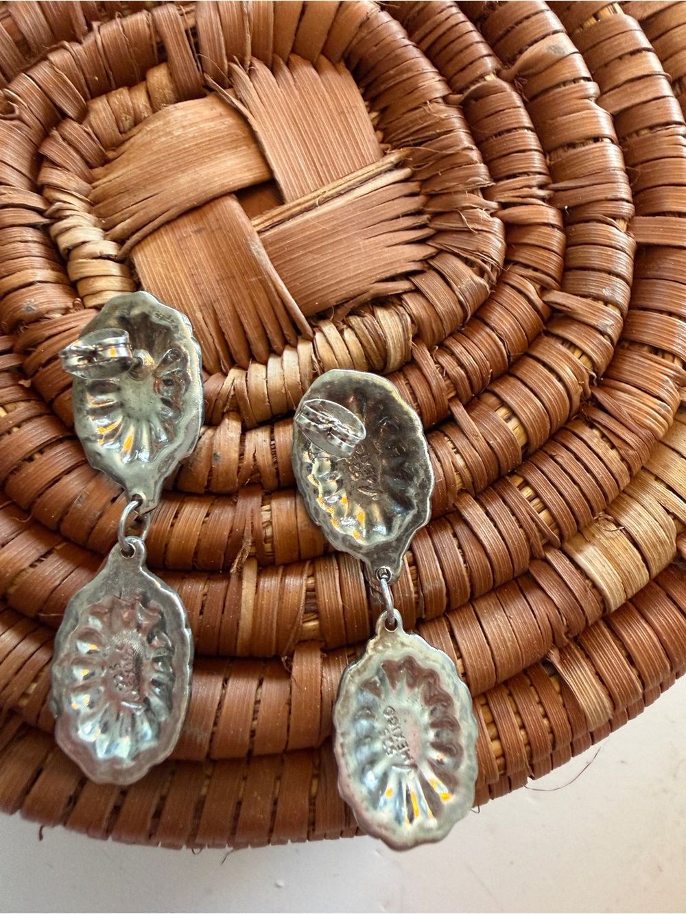 Concho dangle earrings. Made in Mexico. - Picture 5 of 6